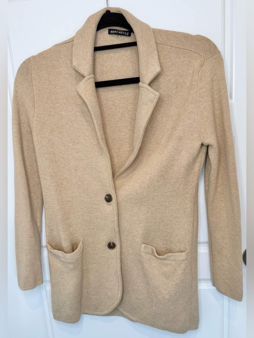 J.Crew Schoolboy Sweater Blazer Women’s Size Small Green Knit Cotton READ